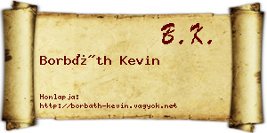Borbáth Kevin névjegykártya