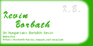 kevin borbath business card